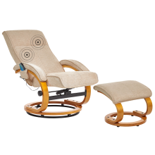 Massage Chair HERO with Footstool Fabric Beige