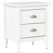 2 Drawer Bedside Table SHILLINGTON Pine Wood White