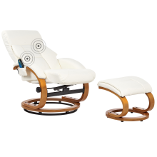 Massage Chair FORCE with Footstool Faux Leather White