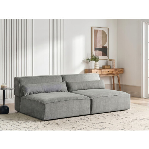 Beliani Modular Sofa 2 Seater HELLNAR Fabric Grey 1