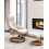 Beliani Massage Chair FORCE with Footstool Faux Leather Light Beige 2