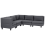 Beliani Modular Corner Sofa 5 Seater UNSTAD Right Hand Dark Grey Fabric 1