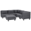 Beliani Modular Corner Sofa 5 Seater UNSTAD with Ottoman Fabric Dark Grey Left Hand 1