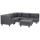 Beliani Modular Corner Sofa 5 Seater UNSTAD with Ottoman Fabric Dark Grey Right Hand 1