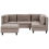 Beliani Modular Corner Sofa 4 Seater UNSTAD with Ottoman Fabric Brown Left Hand 1
