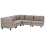 Beliani Modular Corner Sofa 5 Seater UNSTAD Fabric Brown Right Hand 1
