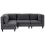Beliani Modular Corner Sofa 4 Seater UNSTAD Right Hand Dark Grey Fabric 1