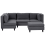 Beliani Modular Corner Sofa 4 Seater UNSTAD Right Hand Dark Grey Fabric with Ottoman 1