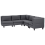 Beliani Modular Corner Sofa 5 Seater UNSTAD Left Hand Dark Grey Fabric 1