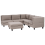Beliani Modular Corner Sofa 5 Seater UNSTAD with Ottoman Fabric Brown Left Hand 1