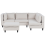 Beliani Modular Corner Sofa 4 Seater UNSTAD with Ottoman Fabric Light Beige Left Hand 1