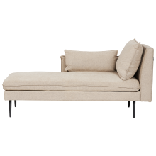 Right-Hand Chaise Longue YERRES Fabric Beige