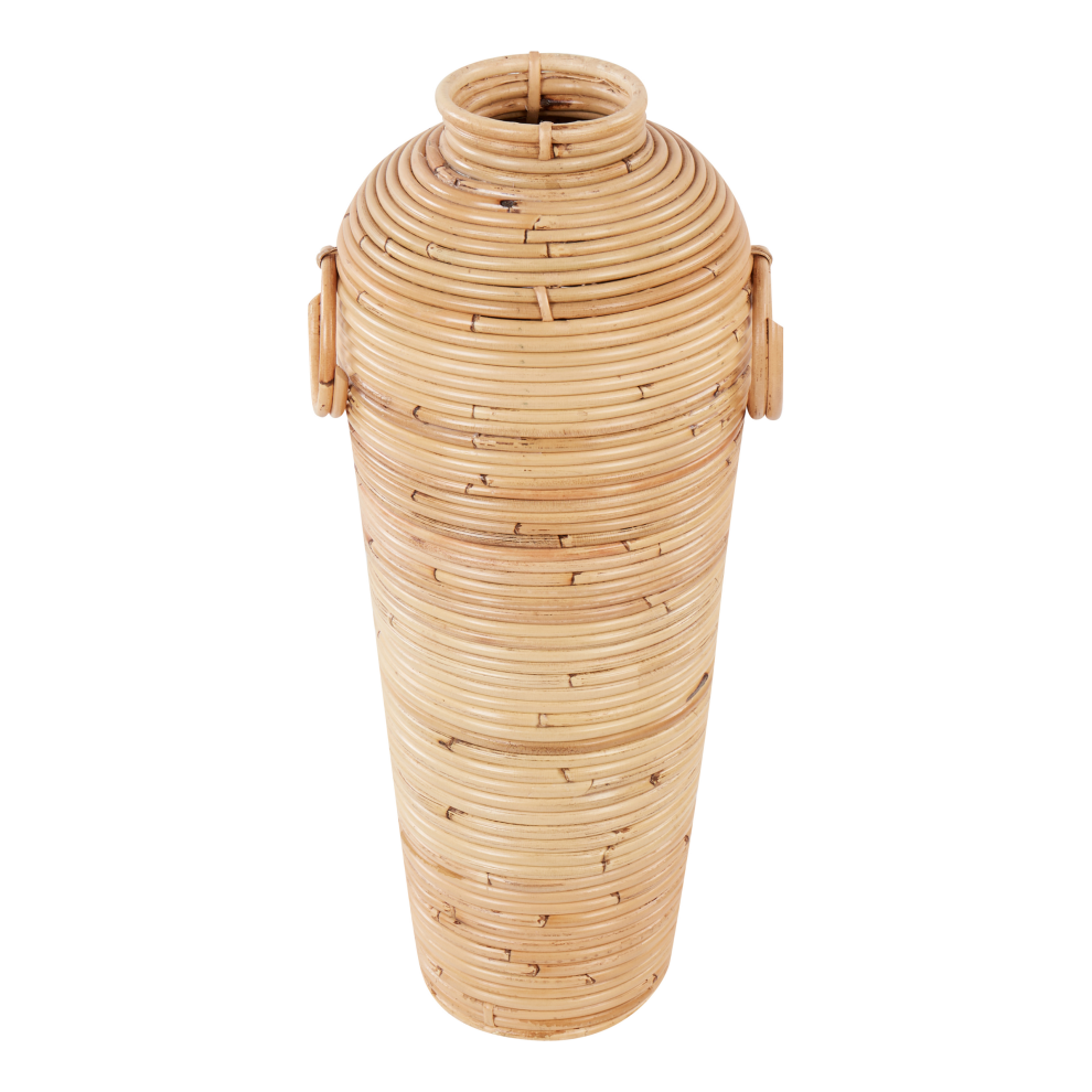 Beliani Decorative Vase Elatia Rattan 50 Cm Natural