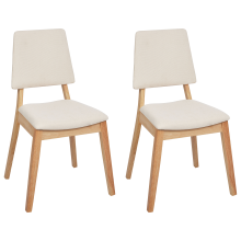 Set of 2 Dining Chairs MERRILL Wood Light Beige