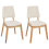 Beliani Set of 2 Dining Chairs MERRILL Wood Light Beige 1