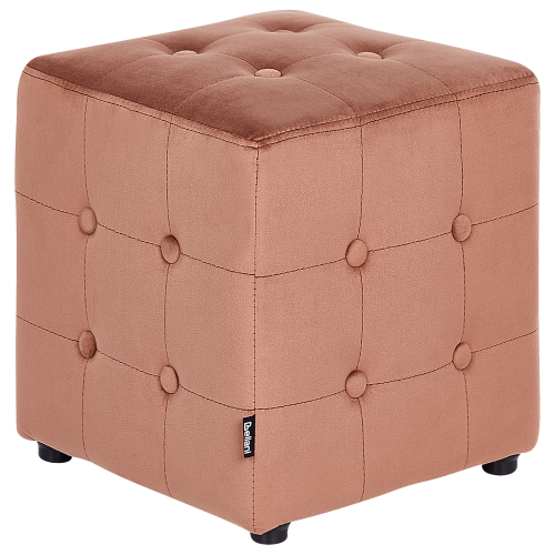 Beliani Pouffe WISCONSIN Velvet Peach Pink