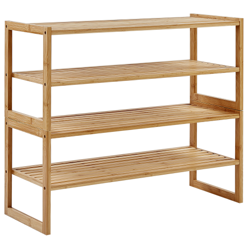 Beliani Shelving Unit UVALDA Bamboo Light Brown