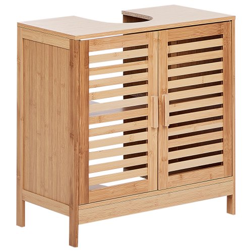 Beliani Vanity Unit MISSOULA 60 cm Bamboo Light Brown