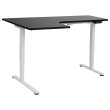Electric Adjustable Corner Desk DESTINES 160 cm 109 cm Black/ White Left Hand