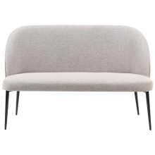 Dining Bench 2 Seater OSBY Fabric Light Grey