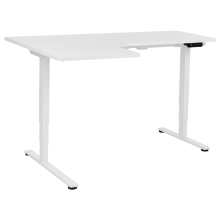 Electric Adjustable Corner Desk DESTINES 160 cm 109 cm White Left Hand