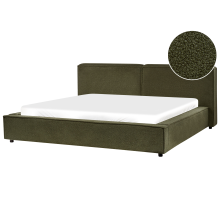 Bed Boucle LINARDS 180 x 200 cm (EU Super King) Dark Green