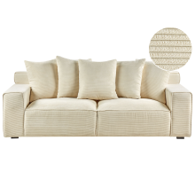 Sofa 3 Seater VISKAN Corduroy Light Beige