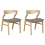 Beliani Set of 2 Dining Chairs MAROA Wood Black/ White 1