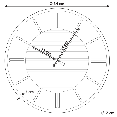 Beliani Wall Clock DAROCA 34 cm Black 2