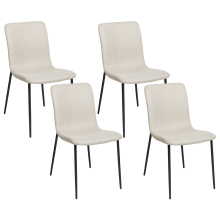 Set of 4 Dining Chairs GLENDIVE Fabric Light Beige