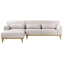 Corner Sofa 3 Seater SIMOS Fabric Light Grey Right Hand