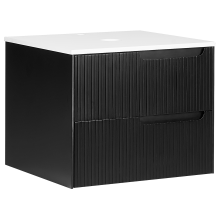 Wall Mounted Vanity Unit QUINTELA 60 cm Black