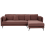 Beliani Corner Sofa 3 Seater ALTAN Fabric Burgundy Left Hand 1