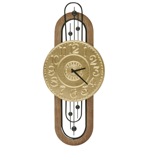 Beliani Wall Clock NOBELIUM Metal Gold