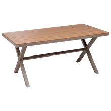 Garden Dining Table TIANO 160 cm 90 cm Metal Taupe