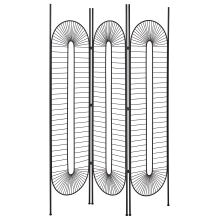 3 Panel Room Divider NOALE 135 cm 170 cm Black