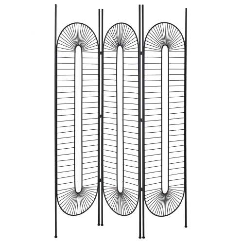 Beliani 3 Panel Room Divider NOALE 135 cm 170 cm Black