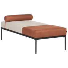 Chaise Longue MALMOS Faux Linen Golden Brown