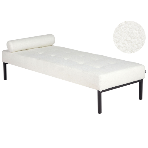 Beliani Chaise Longue CHINON Boucle White