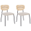 Beliani Set of 2 Dining Chairs MAYETTA Metal Light Beige 1