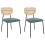 Beliani Set of 2 Dining Chairs MAYETTA Metal Teal 1