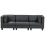 Beliani Modular Sofa 3 Seater UNSTAD Faux Leather Black 1