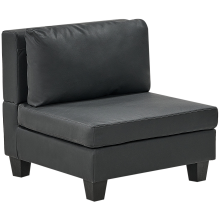 1-Seat Section UNSTAD Faux Leather Black