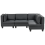 Beliani Modular Corner Sofa 4 Seater UNSTAD Faux Leather Black Left Hand 1