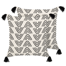 Set of 2 Decorative Cushions MAYS 45 x 45 cm Cotton White Geometric Pattern