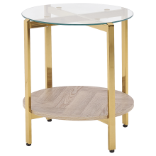 Side Table LOVELL Tempered Glass Gold