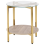 Beliani Side Table LOVELL Tempered Glass Gold 1