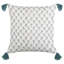 Throw Cushion CORNUS 45 x 45 cm Cotton Blue Floral Pattern