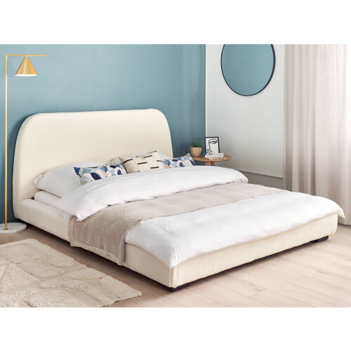 Beliani Waterbed Boucle ROISEL 160 x 200 cm (EU King Size) Light Beige 1