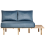Beliani Sofa 2 Seater SALO with Tables Fabric Blue 1